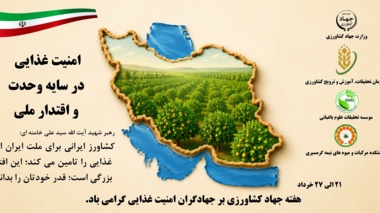 هفته جهاد کشاورزی بر جهادگران امنیت غذایی گرامی باد.
